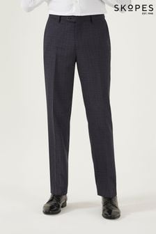 Skopes Curry Navy Blue Check Tailored Fit Suit Trousers (C22995) | 90 €