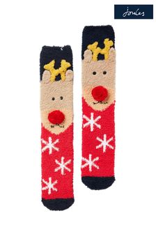 Joules Blue Festive Fluffy Socks Festive Fluffy Socks (C23009) | €13