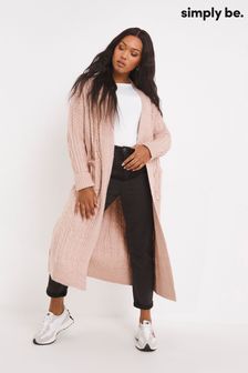 Simply Be Pink Cable Maxi Cardigan (C23106) | 69 €
