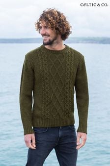 Celtic & Co. Blue Cable Crew Neck Jumper (C23185) | €166