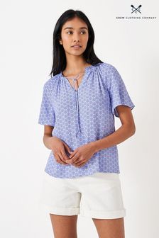Niebieska bluzka z nadrukiem kwiatów Crew Clothing Company (C23229) | 142 zł