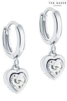 Ted Baker Silver Tone HANNIY: Crystal Heart Huggie Earrings (C23253) | €50