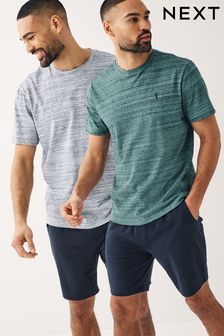 Blue/Green Shorts Pyjama Sets 2 Pack (C23351) | $100