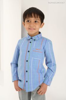 Angel & Rocket Blue Harris Embroidered Stripe Shirt (C23513) | KRW47,000 - KRW55,500