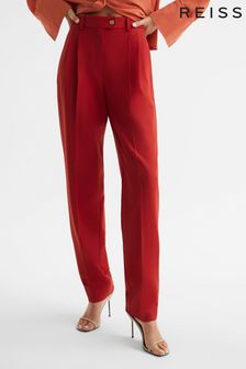 Reiss Red Kamila Wool Blend Tapered Trousers (C23712) | ₪ 1,094