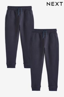 Navy Blue Slim Fit Cotton Rich 2 Pack Joggers (3-16yrs) (C23726) | SGD 26 - SGD 45