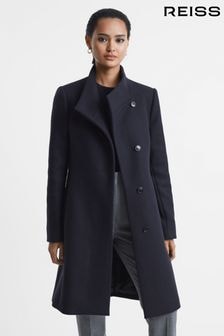 Reiss Navy Mia Wool Blend Mid-Length Coat (C23872) | 2535 zł