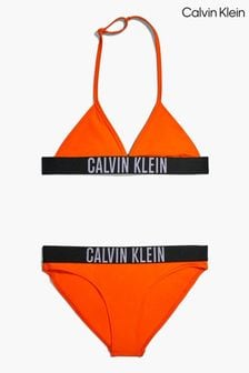 Dievčenské trojuholníkové oranžové bikiny Calvin Klein (C23898) | €47