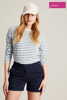 Joules Esther Blue Drop Shoulder Long Sleeve Top (C23929) | kr550