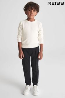 Blanco - Suéter con cuello redondo y pespuntes Brookes Interest de Reiss (C23941) | 46 €