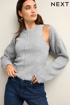 Grey Co-ord 30% Wool Knitted Tank Vest (C24004) | €17