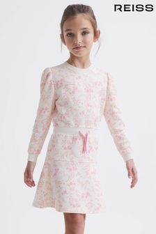 Reiss Pink Print Maeve Senior Relaxed Jersey Dress (C24174) | €82