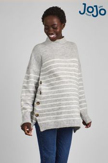 麻灰色乳白色條紋 - Jojo Maman Bébé Turtle領孕婦裝和哺乳套衫 (C24230) | NT$1,840