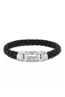 Buddha To Buddha Gents Silver Toned Mangky Leather, Beads And Cords Bracelet (C24364) | €250