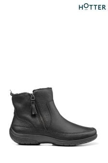 Hotter Aspen X Wide Zip-Fastening Black Boots (C24486) | €56