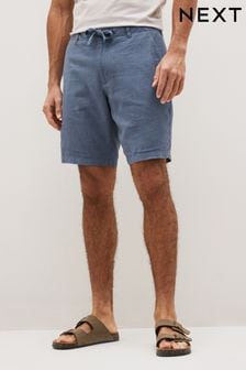 Blue Drawstring Linen Blend Shorts (C24553) | €16