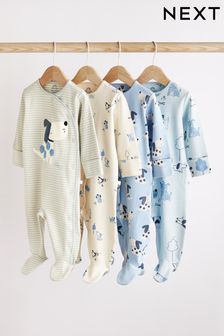 Blue Sleepsuits 4 Pack (0-2yrs) (C24751) | €27 - €29