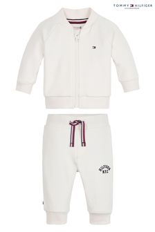 Tommy Hilfiger乳白色嬰兒學院風慢跑運動褲套裝 (C24784) | HK$881