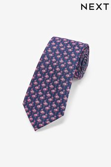 藍色／粉色火烈鳥 - 圖案領帶 (C24841) | HK$103