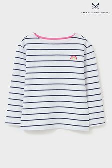 Crew Clothing Company White Stripe Cotton Casual T-Shirt (C24851) | €25 - €31
