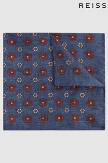 Reiss Blue Dawn Floral Medallion Print Silk Pocket Square (C25022) | NT$2,280