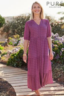 Pure Collection Purple Tiered Maxi Dress (C25132) | 44 €