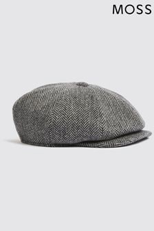 رمادي - قبعة كاب بيكر بوي بخيوط نسيج متعاكسة تويد Harris من Moss (C25511) | 21 ر.ع