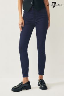 7 For All Mankind Blue Aubrey High Waisted Skinny Jeans (C25553) | ₪ 978