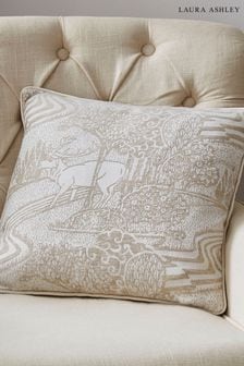Laura Ashley Natural Trecastle Velvet Cushion (C25739) | €65
