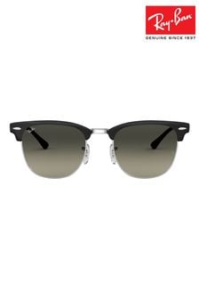 Gläser mit Farbverlauf, Schwarz und Grau - Ray-Ban Clubmaster Metall-Sonnenbrille (C25884) | 270 €