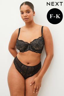 Black Ultimate Support F-K Cup Non Pad Wired Lace Bra (C26136) | €33