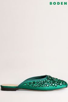 Boden Green Jewelled Flat Mules (C26172) | €99