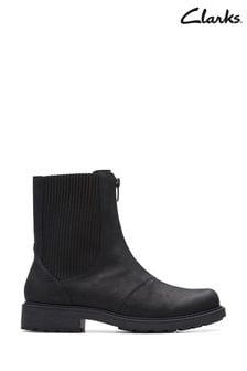 Clarks Black Leather Orinoco 2 Up Boots (C26202) | €75