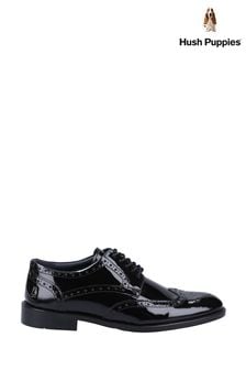 Pantofi lăcuit cu model brogue pentru căței Hush Puppies Dustin Negru (C26262) | 507 LEI