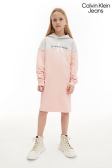 Calvin Klein Pink Colourblock Hoodie Dress (C26344) | €108