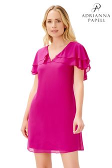 Adrianna Papell Pink Chiffon Shift Dress (C26522) | €79