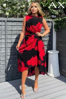 AX Paris Red Floral Print Wrap Midi Dress (C26551) | 67 €