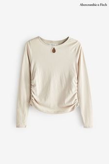 Abercrombie & Fitch Long Sleeve Jersey Keyhole Top (C26566) | €25