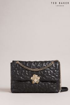 Ted Baker Large Ayshah Magnolia Quilted Black Cross-Body Bag (C26786) | AED777
