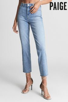 Hellblau, Fransensaum - Paige Cindy Straight-Jeans mit hohem Bund (C26840) | 214 €