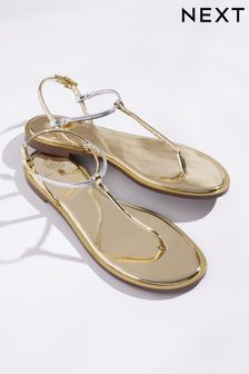 Silver Forever Comfort® Mirrored Toe Post Sandals (C26863) | KRW41,800