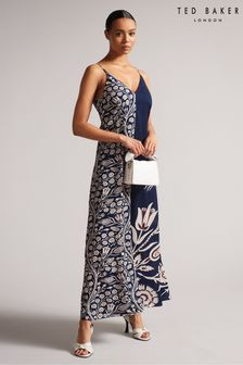Ted Baker Blue Lucyle Strappy V-Neck Maxi Dress (C26918) | AED1,010