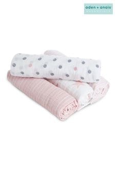 娃娃 - Aden + Anais必備款棉質包裹式毛毯4件裝 (C27134) | HK$360