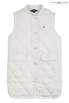 Tommy Hilfiger Long White Quilted Vest (C27265) | $157 - $198