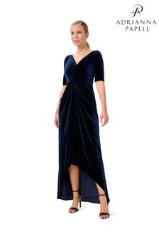 Adrianna Papell Blue Covered Velvet Gown (C27318) | ￥30,910