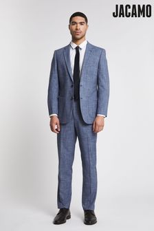 Modrý textúrovaný oblek Jacamo Relaxed Fit: Sako (C27485) | €87