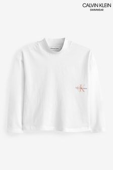 Calvin Klein Girls White Monogram Long Sleeve T-Shirt (C27655) | 54 €