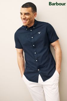 Barbour® Navy Blue Oxtown Classic Short Sleeve Oxford Cotton Shirt (C27717) | $165