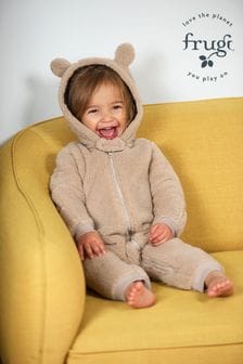 Frugi中性棕色寬鬆抓絨嬰兒連身衣 (C27734) | HK$391 - HK$411