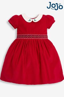 JoJo Maman Bébé Red Smocked Cord Party Dress (C27804) | €57
